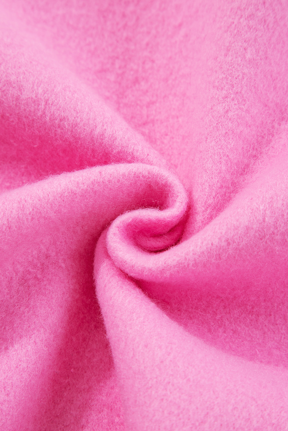 Bright Pink Half Button Stand Neck Drop Shoulder Sweatshirt - loveforevers