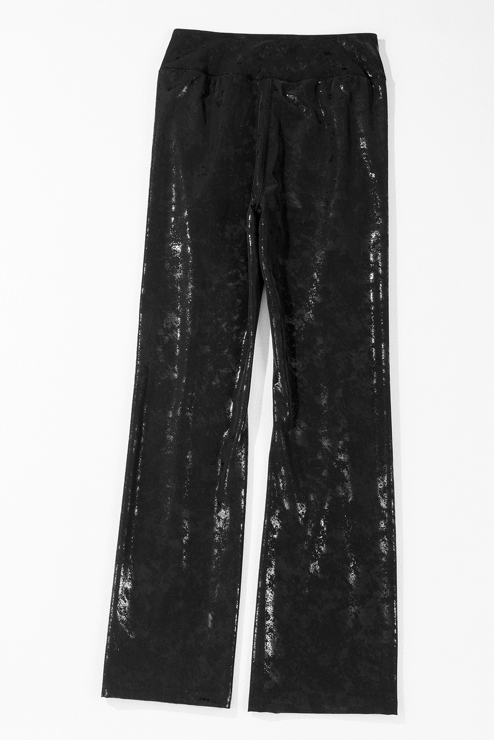 Black Faux Leather Splits High Waist Leggings - loveforevers