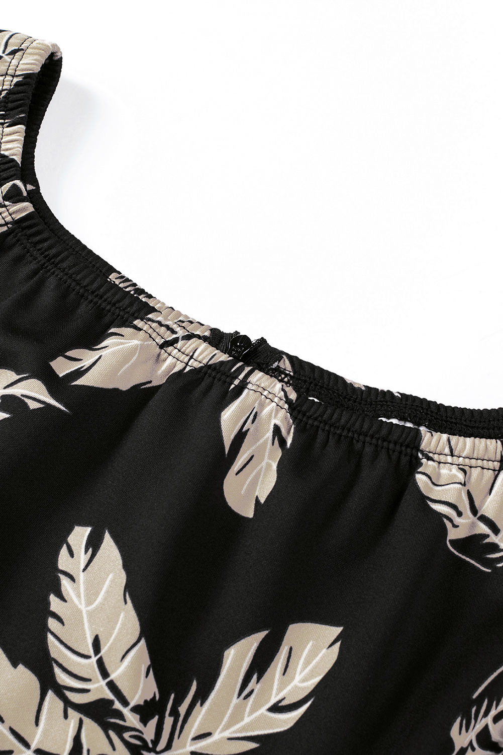 Black Pattern Print Off Shoulder Slit Bodycon Midi Dress - loveforevers