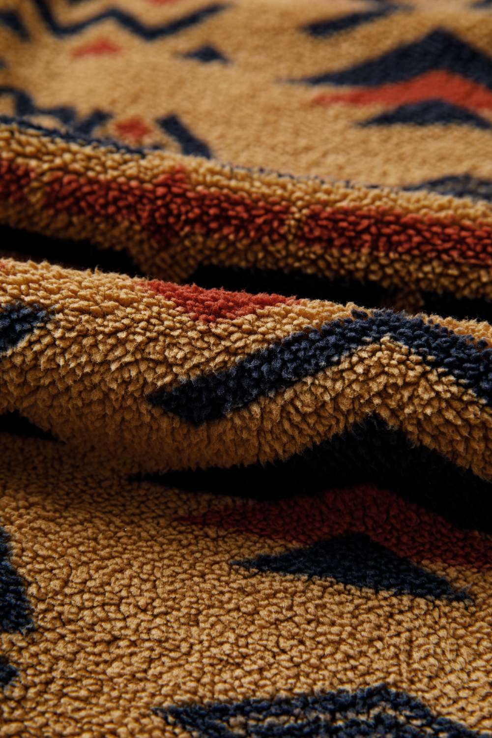 Khaki Western Aztec Pattern Fleece Shacket - loveforevers