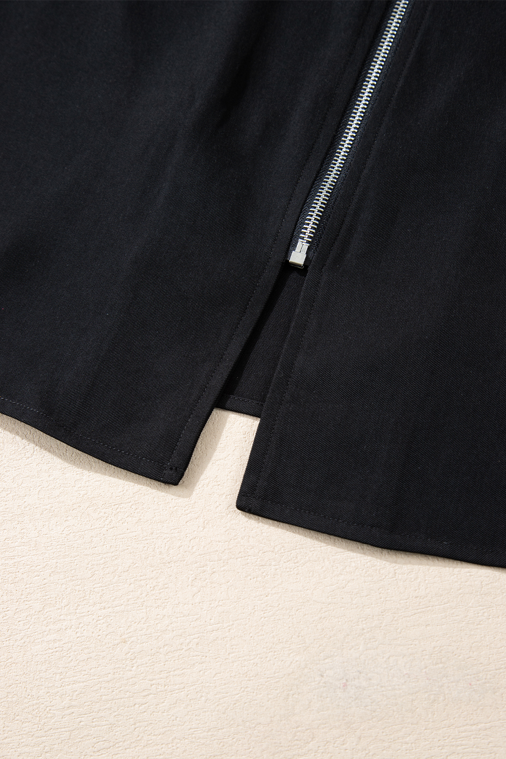 Red Dahlia Collar Tab Sleeve Zip Up Flap Detail Jacket - loveforevers