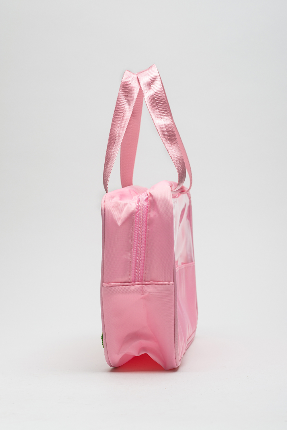 Light Pink TRAVEL Chenille Letter Clear PVC Makeup Bag - loveforevers