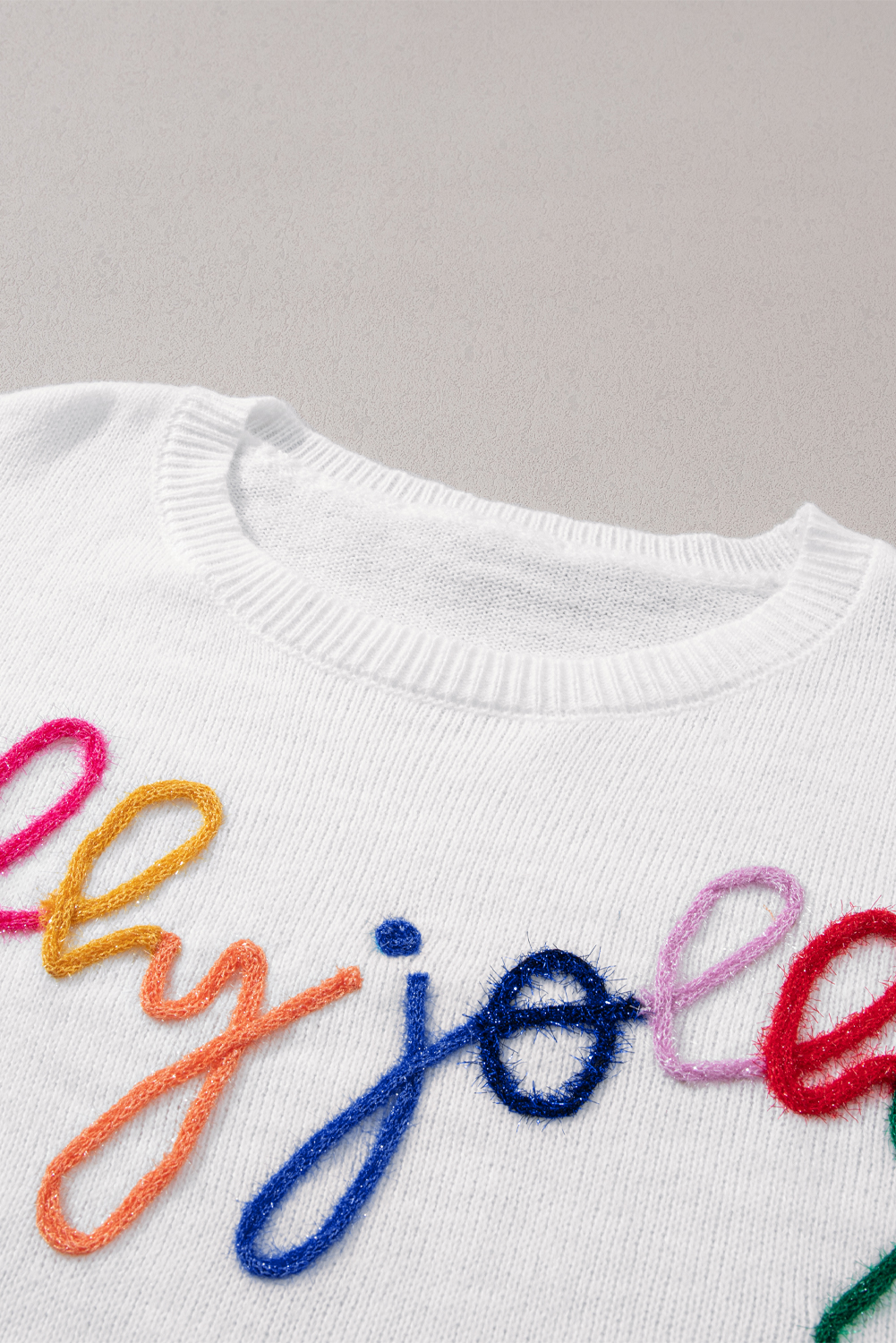 White Merry & Bright Round Neck Casual Sweater - loveforevers
