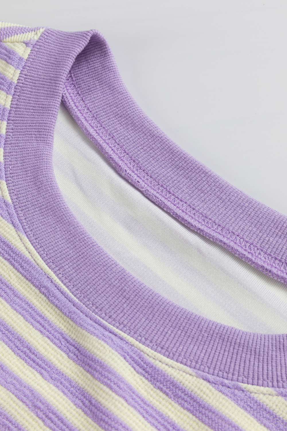 Pink Stripe Loose Drop Shoulder Long Sleeve Top - loveforevers