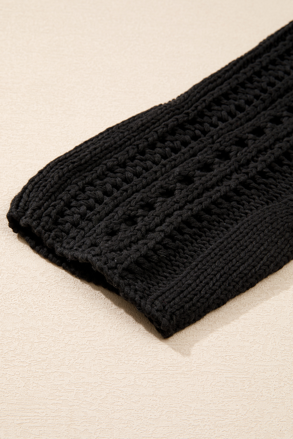 Blackish Green Hollow-out Cable Knit Cropped Sweater - loveforevers