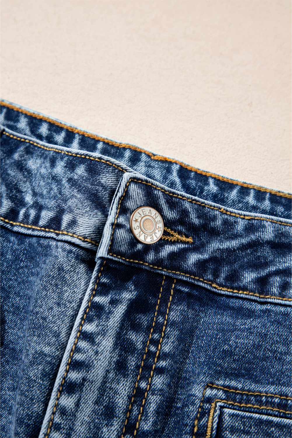 Light Blue Chic Patch Pocket Straight Leg Loose Jeans - loveforevers