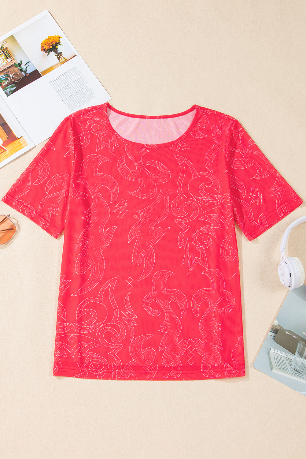 Red Western Girls Mesh T Shirt - loveforevers