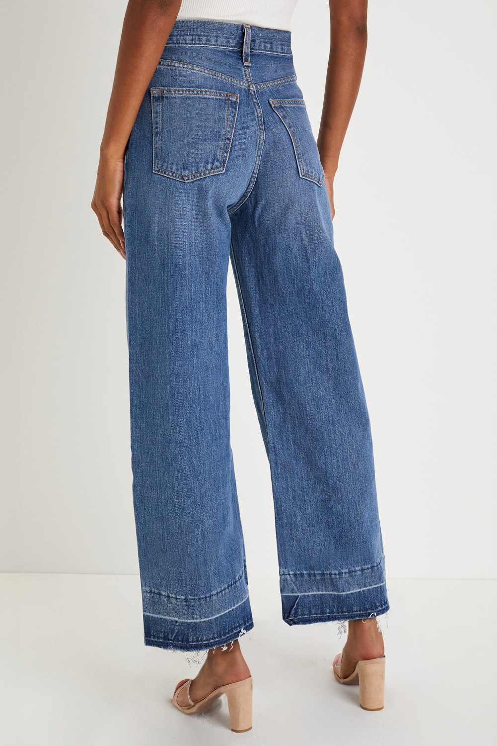 Gray Raw Hem Straight Leg Loose High Waist Jeans - loveforevers