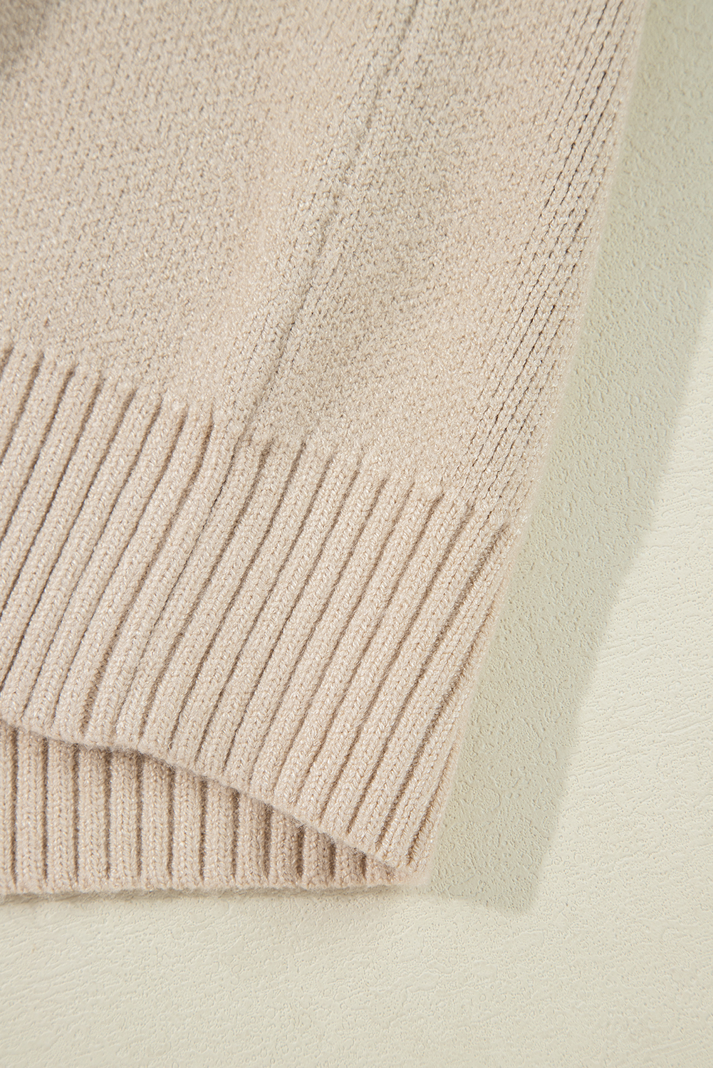 Khaki Plaid Pattern Knitted Drop Shoulder Sweater - loveforevers