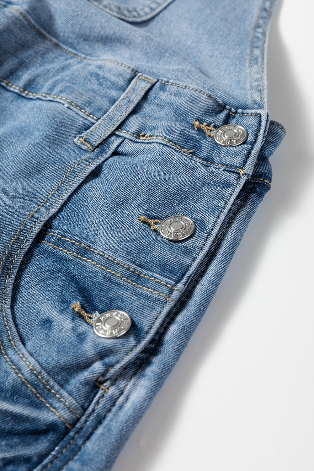 Dusk Blue Adjustable Buckle Barrel Denim Overalls - loveforevers