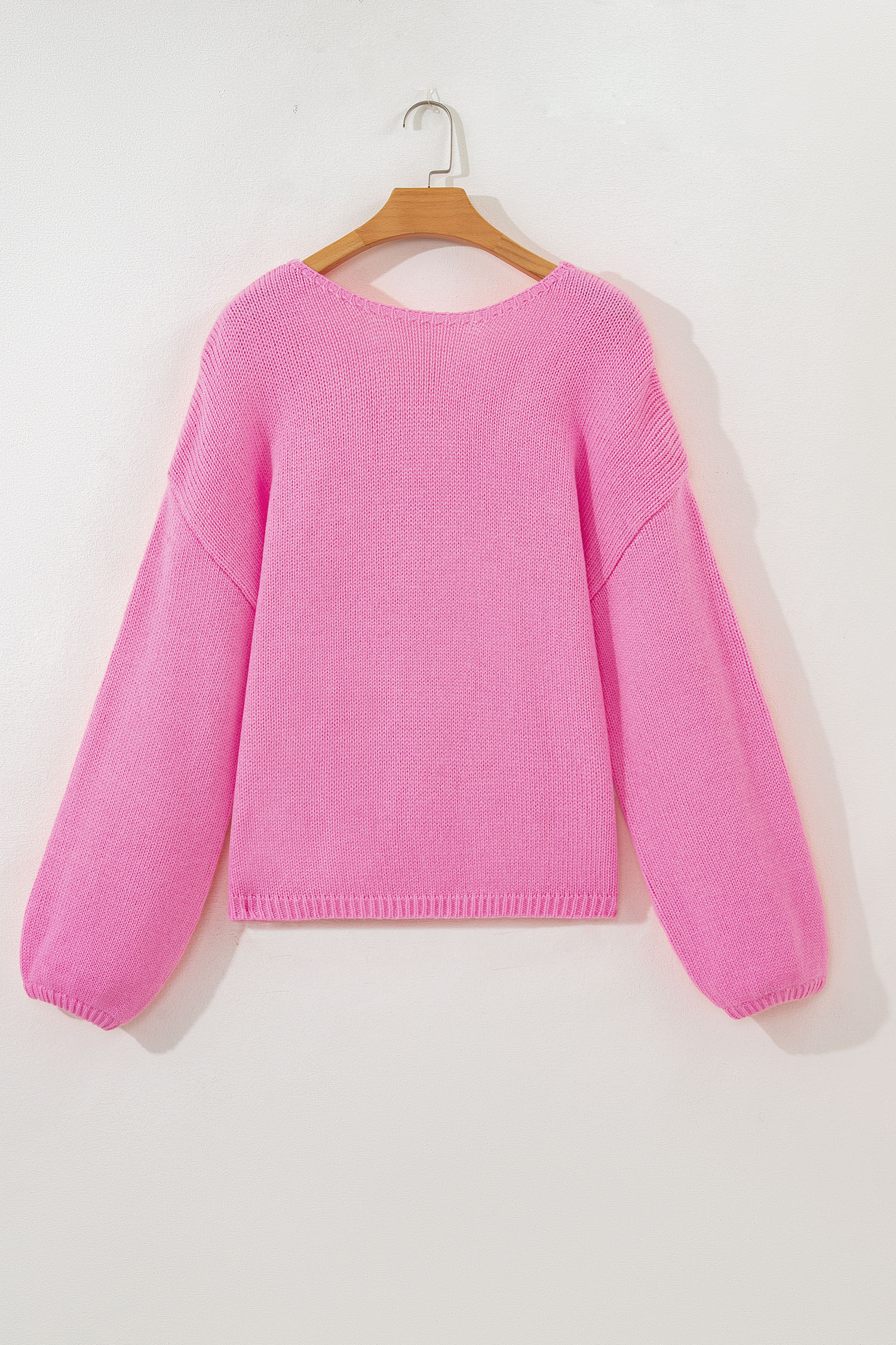 Bonbon Festive Bow Backless Bubble Sleeve Sweater - loveforevers