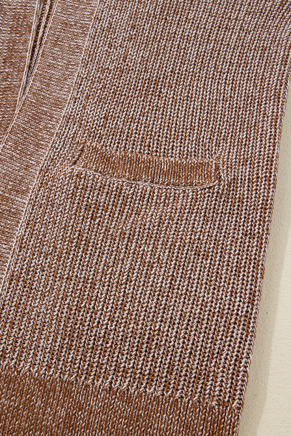 Straw Yellow Solid Open Knit Cardigan with Pockets - loveforevers
