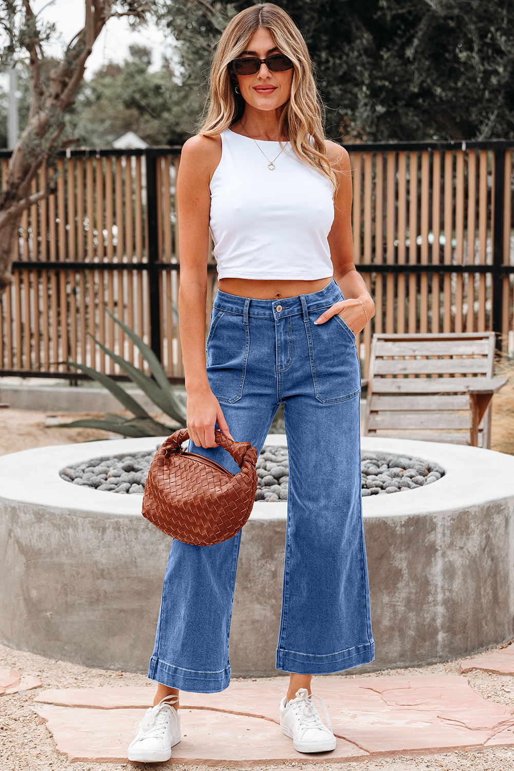 Breen Cropped High Rise Wide Leg Jeans - loveforevers