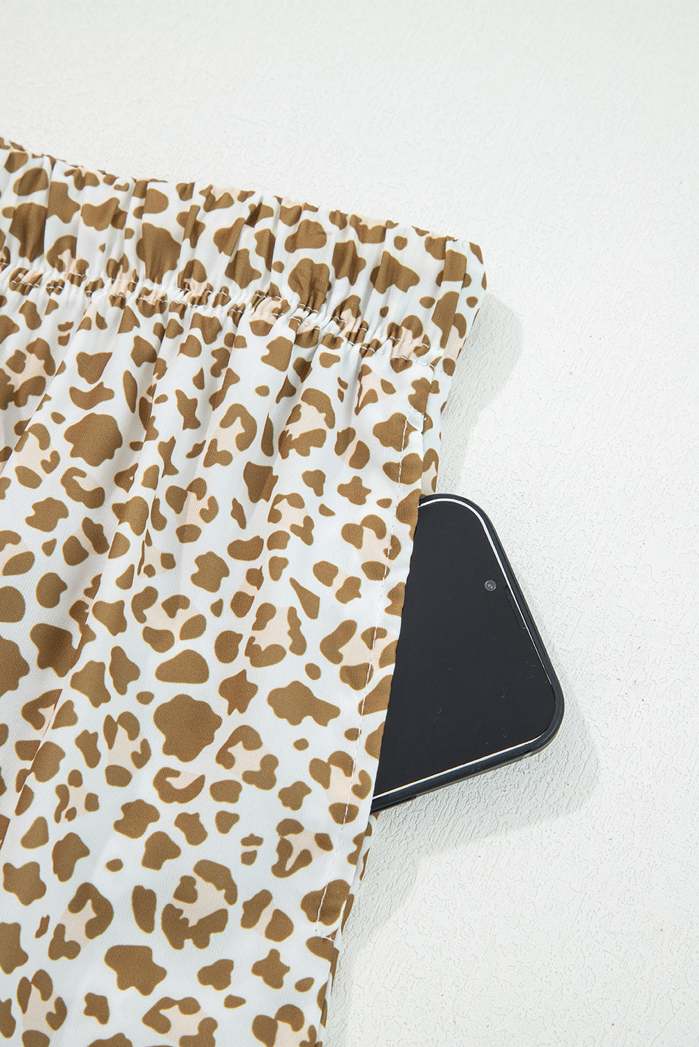 Brown Leopard Drawstring Elastic Waistband Loose Pants - loveforevers