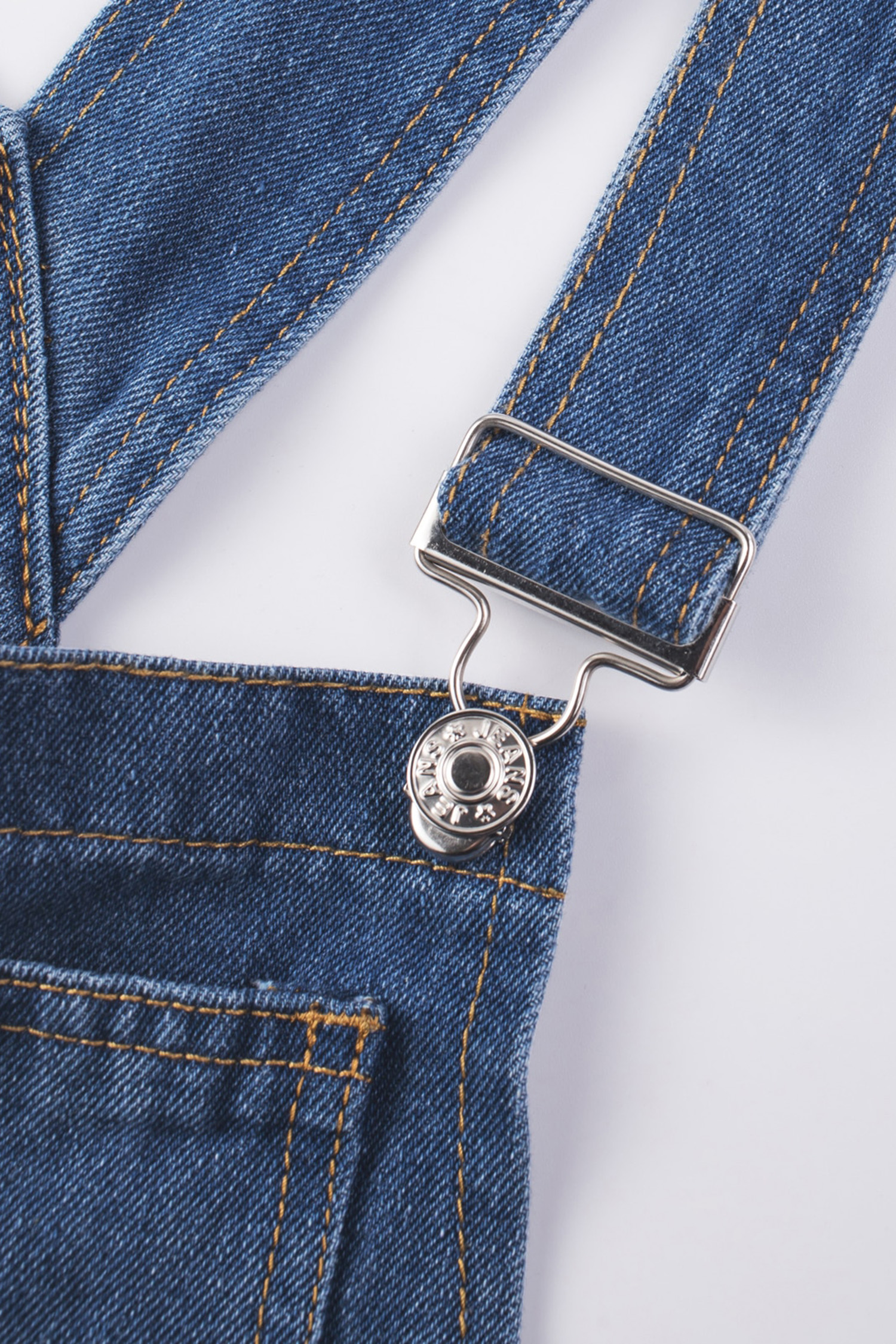Light Blue Retro Bib Pocket Buckle Straps Casual Denim Jumpsuit - loveforevers