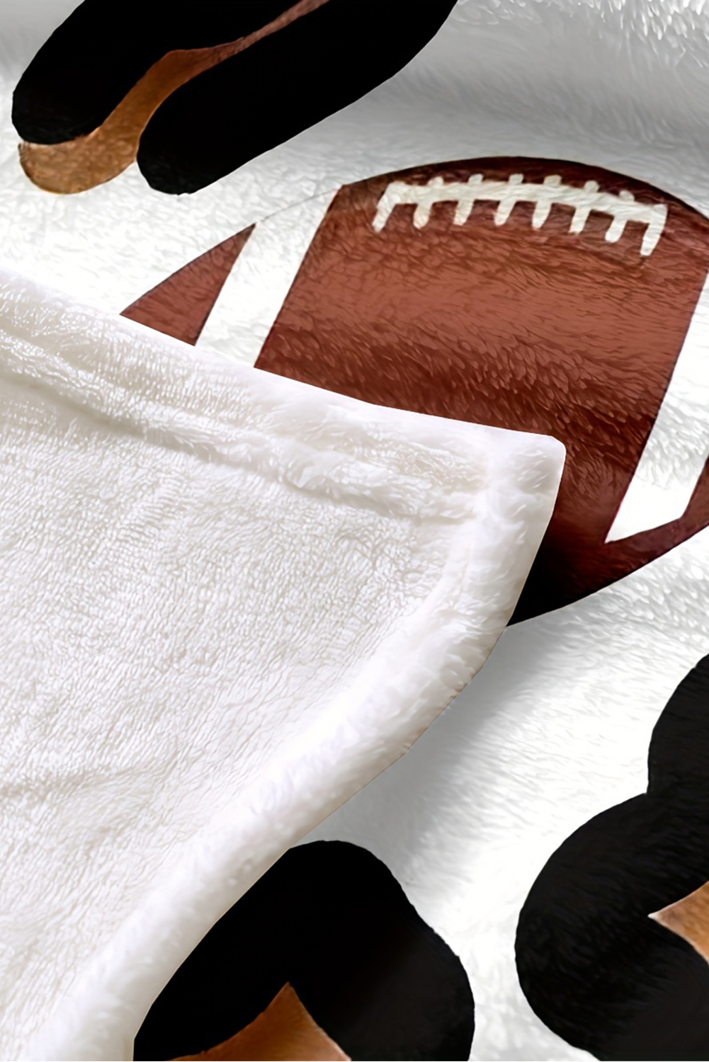 White Leopard & Rugby Football Print Flannel Blanket - loveforevers