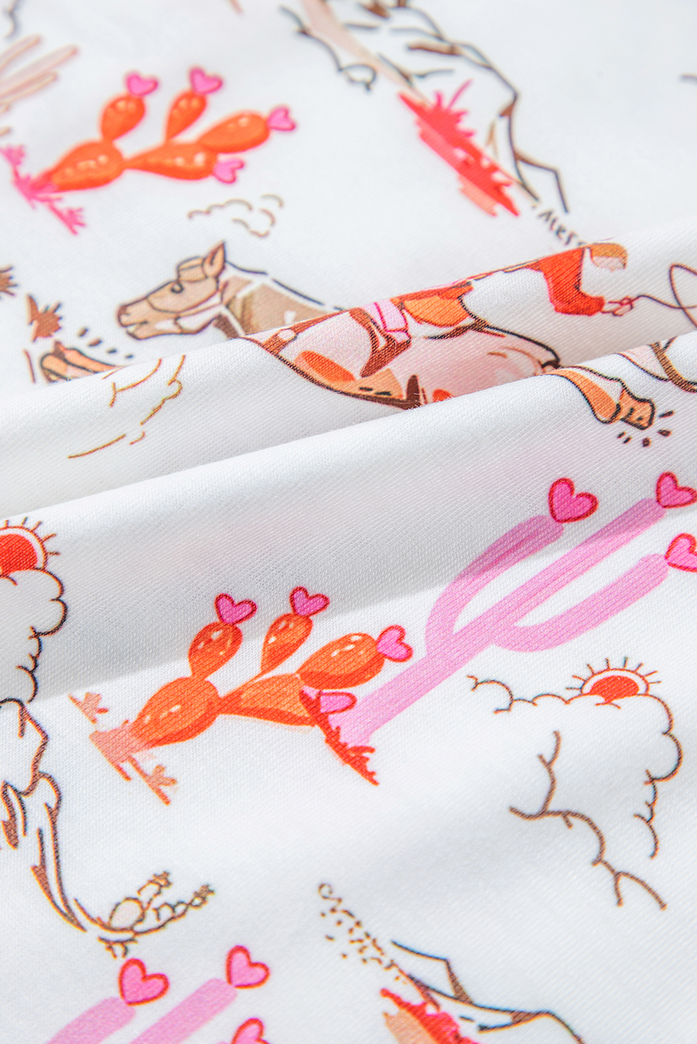 White Cowgirl Country Print Pajamas Set - loveforevers