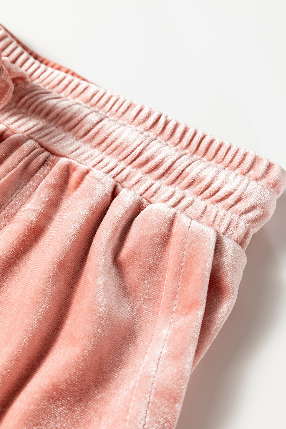 Peach Blossom Velvet Zip-up Hoodie and Wide Leg Pants Set - loveforevers