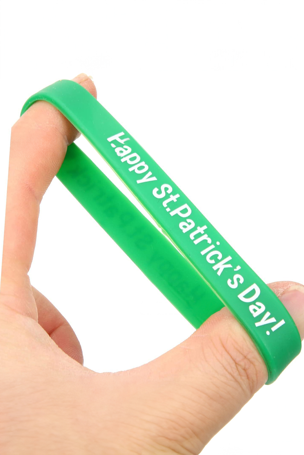 Green St Patricks Shamrock Print Silicone Bracelet - loveforevers
