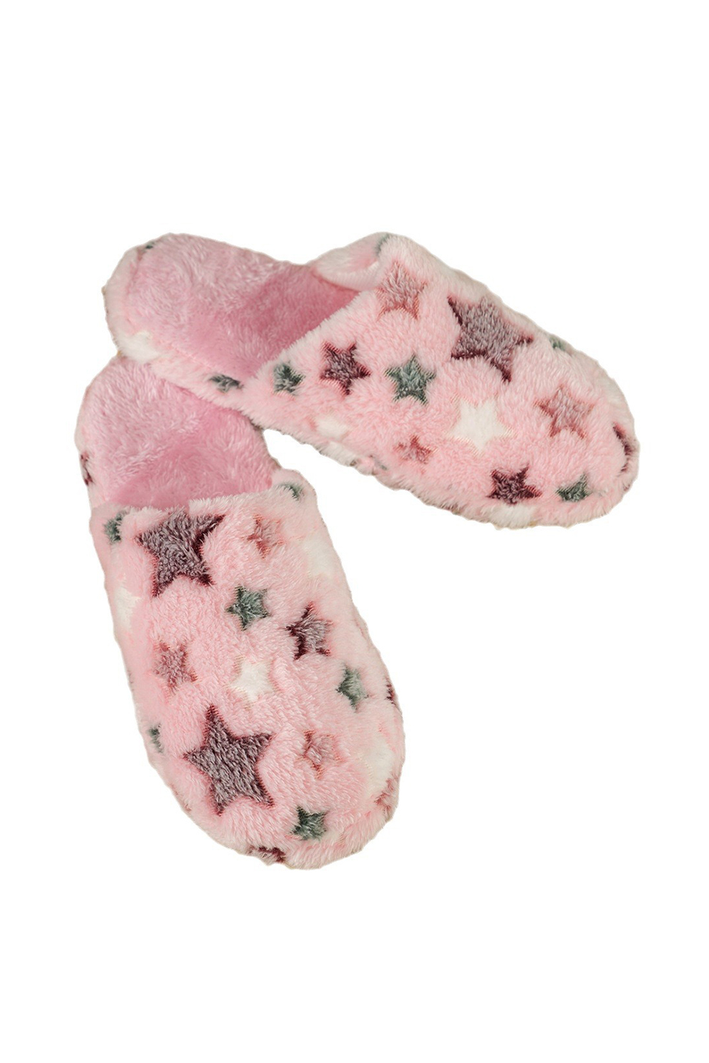 Pink Star Pattern Plush Home Slippers - loveforevers