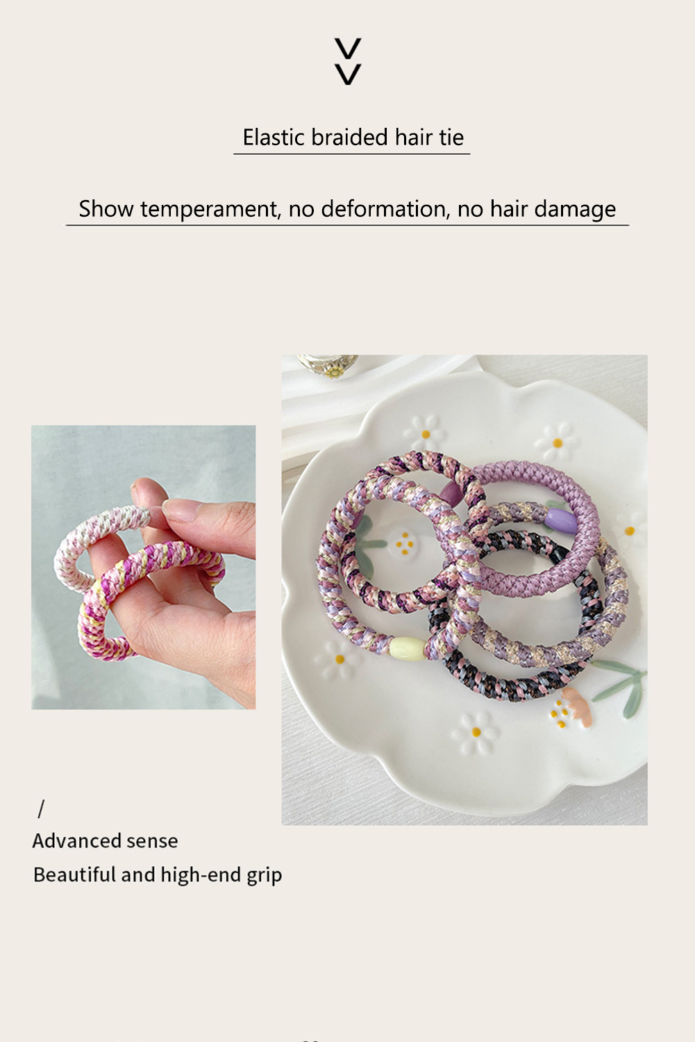 Phalaenopsis 15 pcs/box Elastic Braided Hair Tie - loveforevers