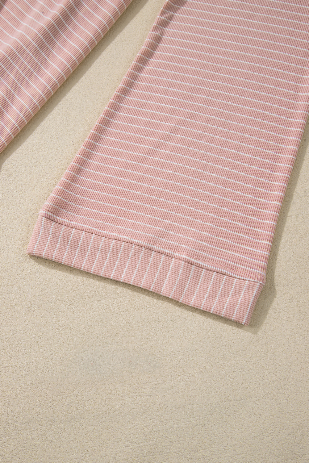 Pink Stripe Cowl Neck Side Slits Loose Fit Long Sleeve Top - loveforevers