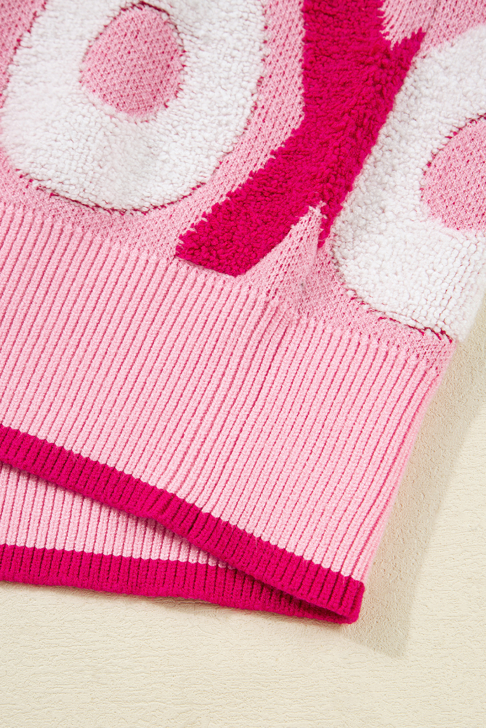Pink XOXO Pattern Drop Shoulder Crewneck Valentines Sweater - loveforevers