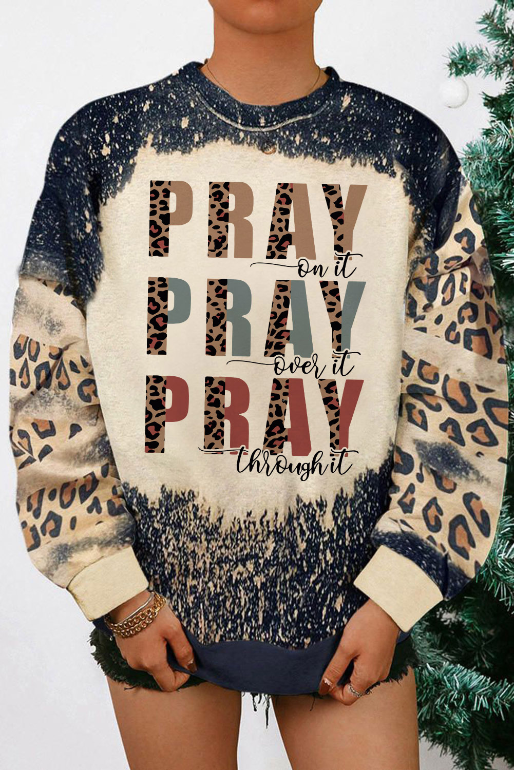 Fiery Red Tie Dye Leopard Drop Shoulder Sweatshirt - loveforevers