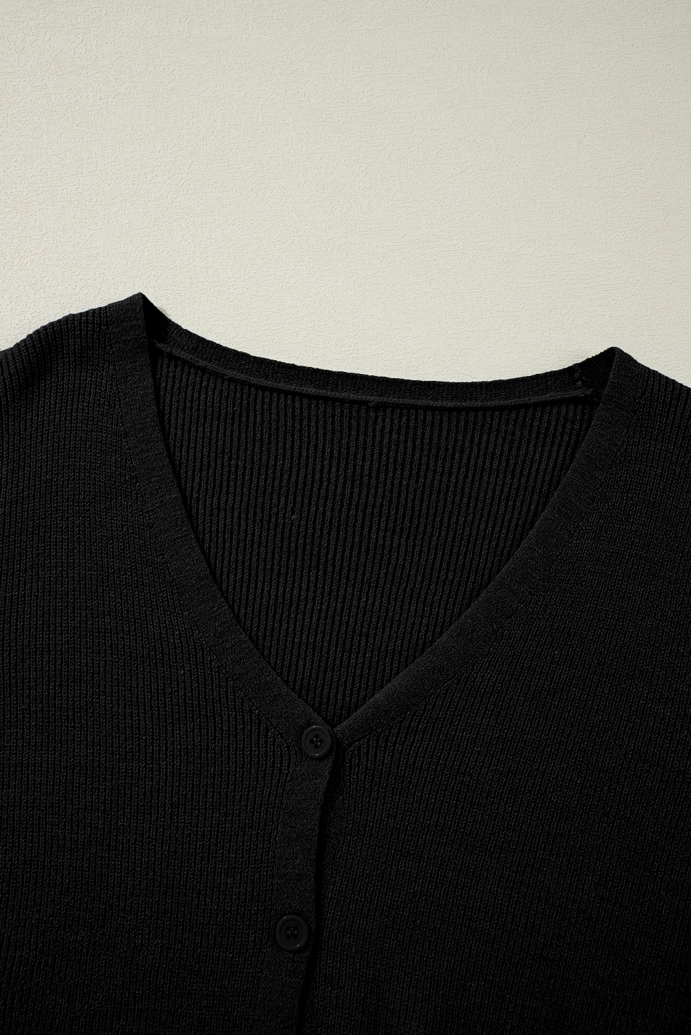Moss Green Lightweight Ribbed Knit Button Front V Neck Cardigan - loveforevers