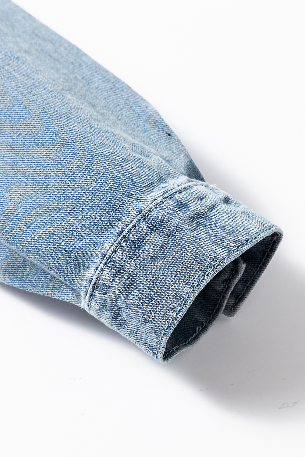Dusk Blue Slit Buttons Pocketed Denim Jacket - loveforevers