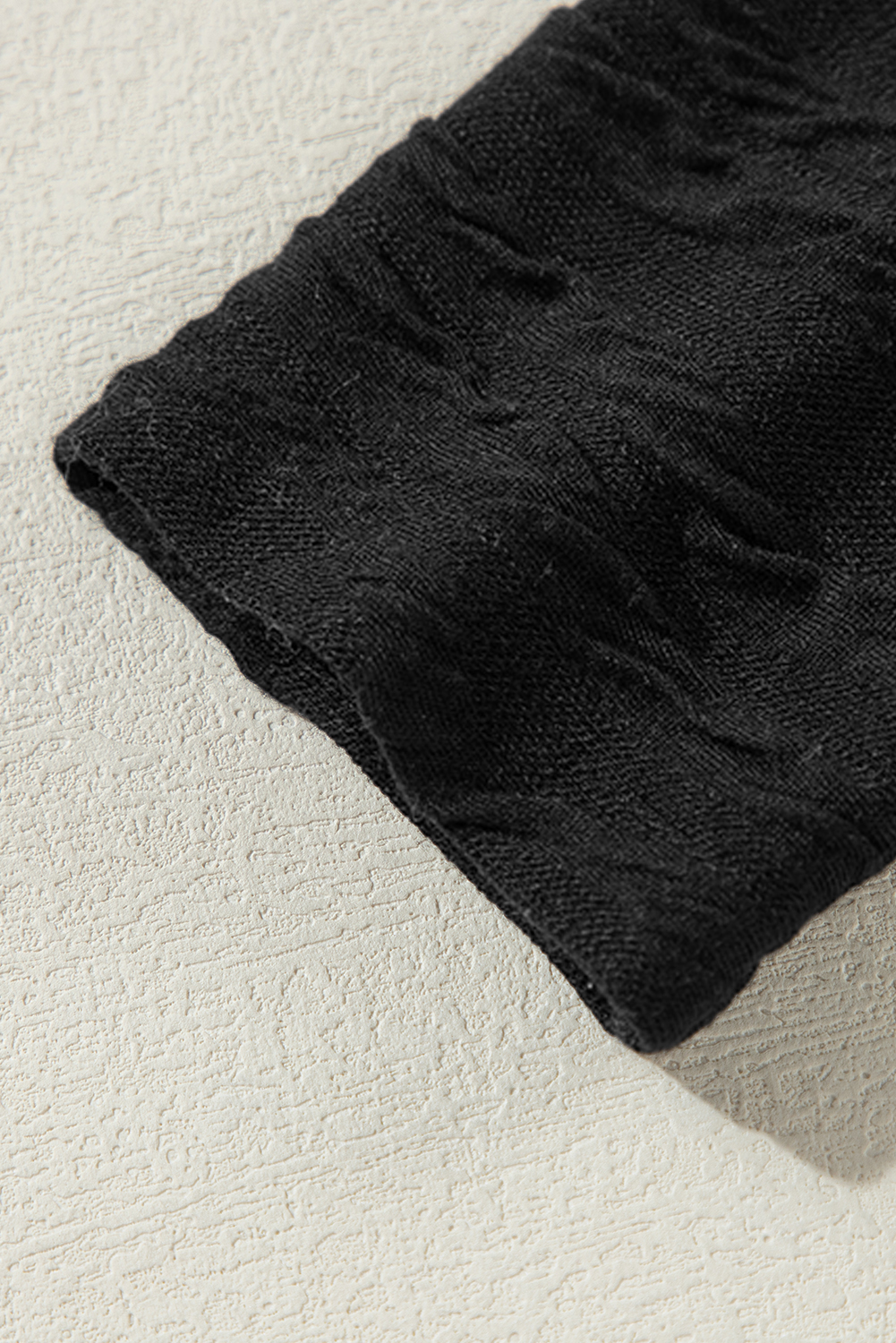 Black Solid Wavy Textured Slim Fit Long Sleeve T Shirt - loveforevers