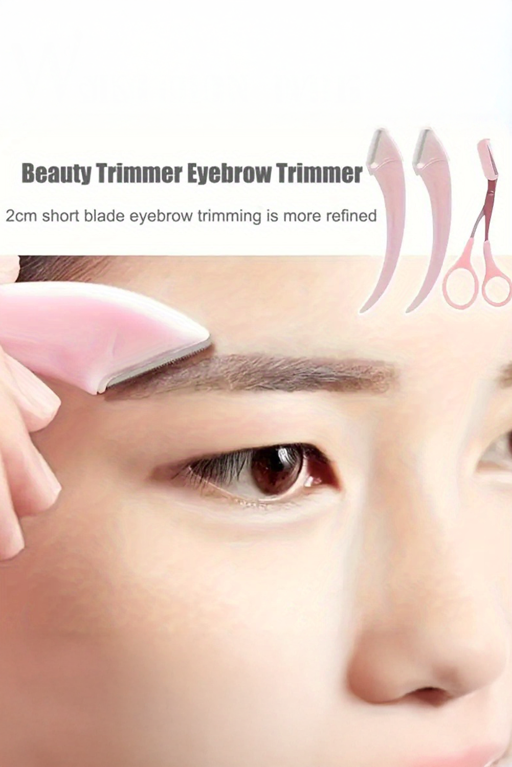 Light Pink 2pcs Eyebrow Trimming Tool Set - loveforevers