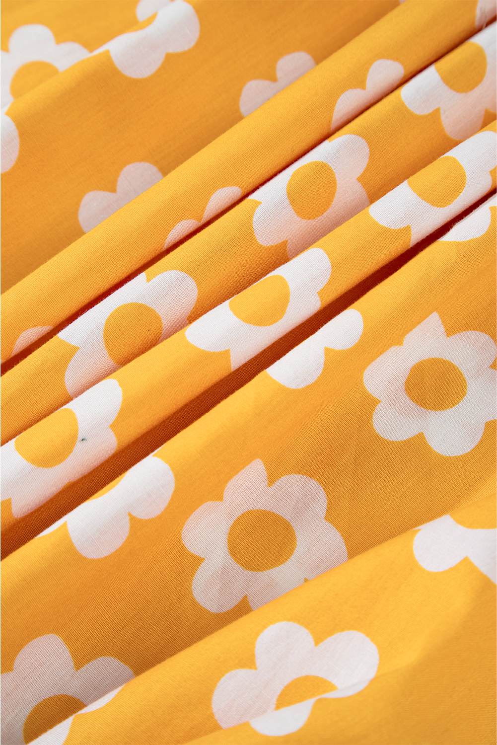 Yellow Flower Print Bracelet Sleeve Buttons Collared Maxi Dress - loveforevers