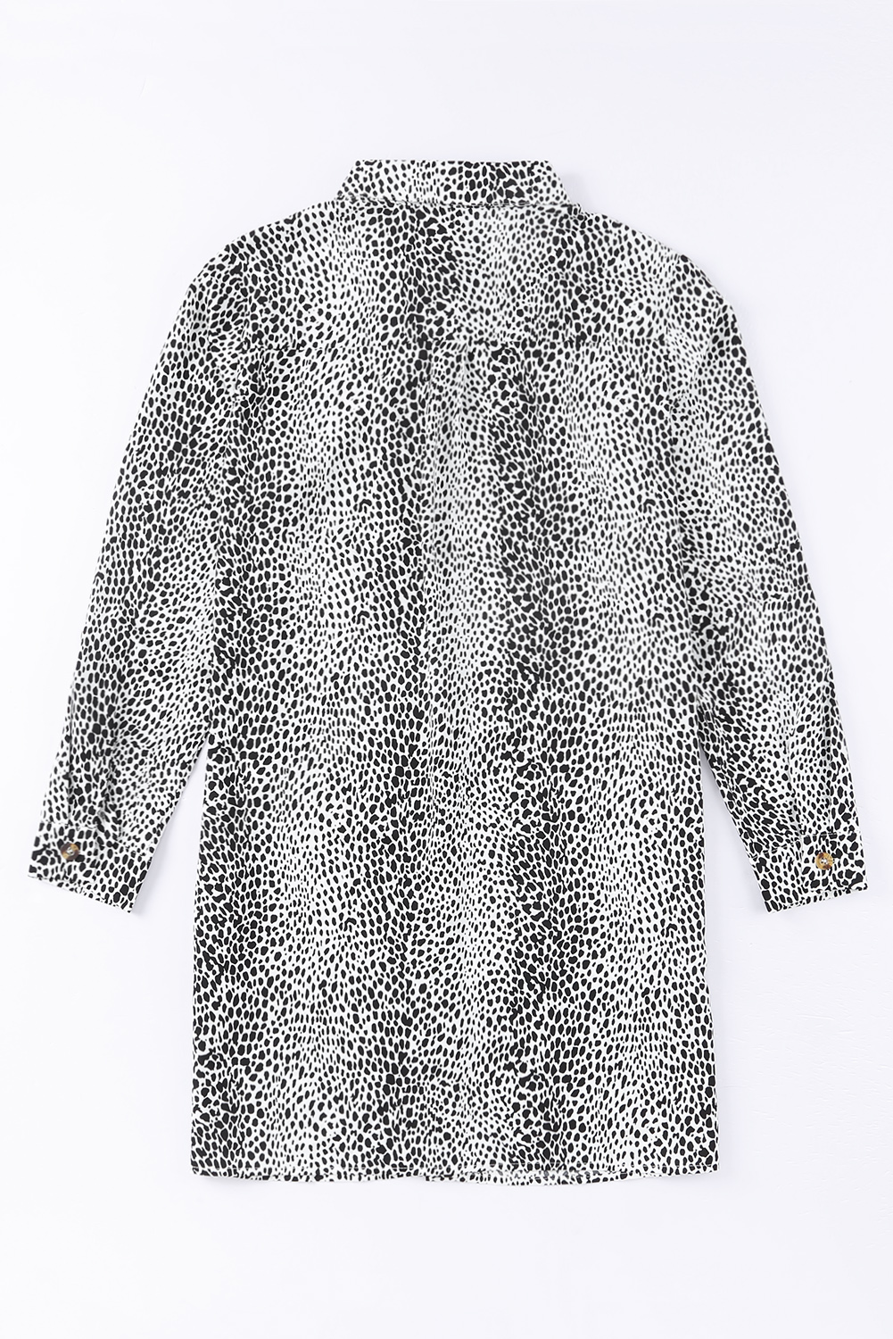 Long Sleeve Leopard Animal Print Shirt Dress - loveforevers