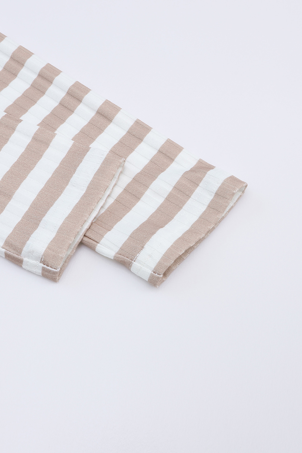 Striped Print Textured Knit Long Sleeve Tee - loveforevers