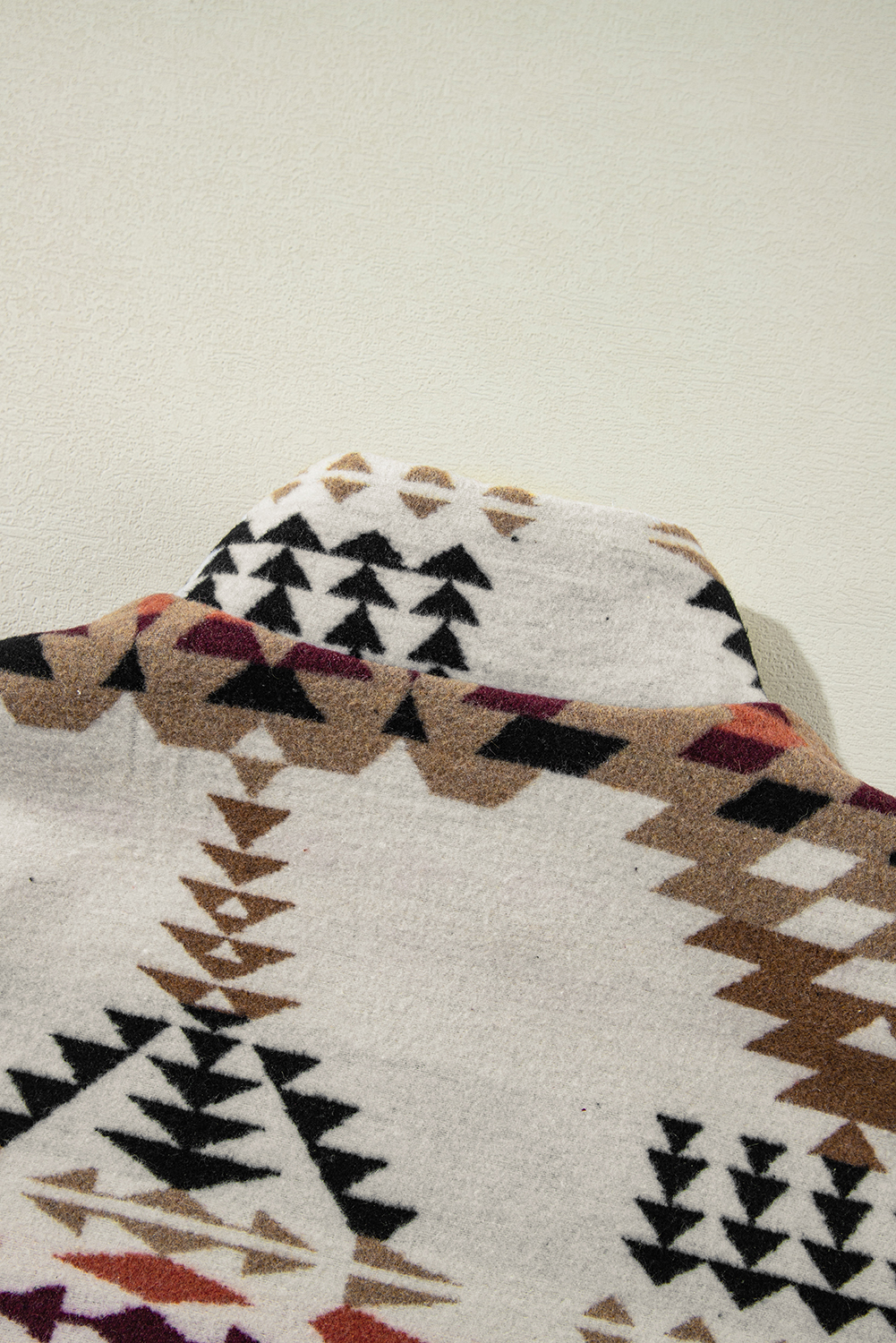 Beige Aztec Printed Stand Neck Zip Up Jacket - loveforevers