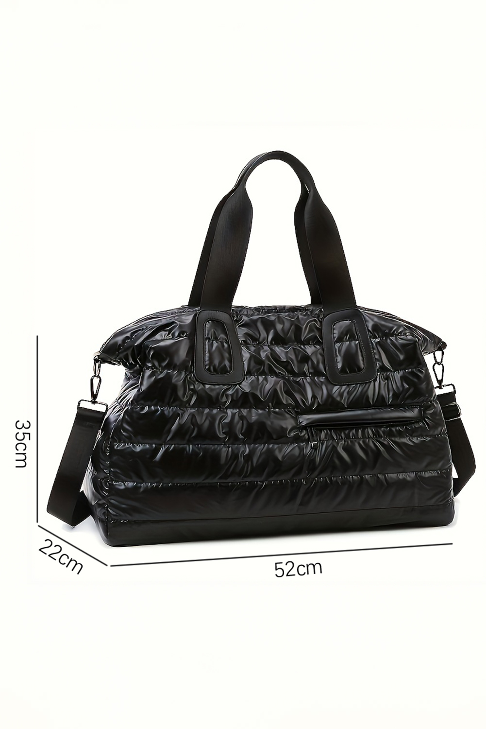 Black Quilted Puffy Large Capacity Waterproof Duffel Bag - loveforevers
