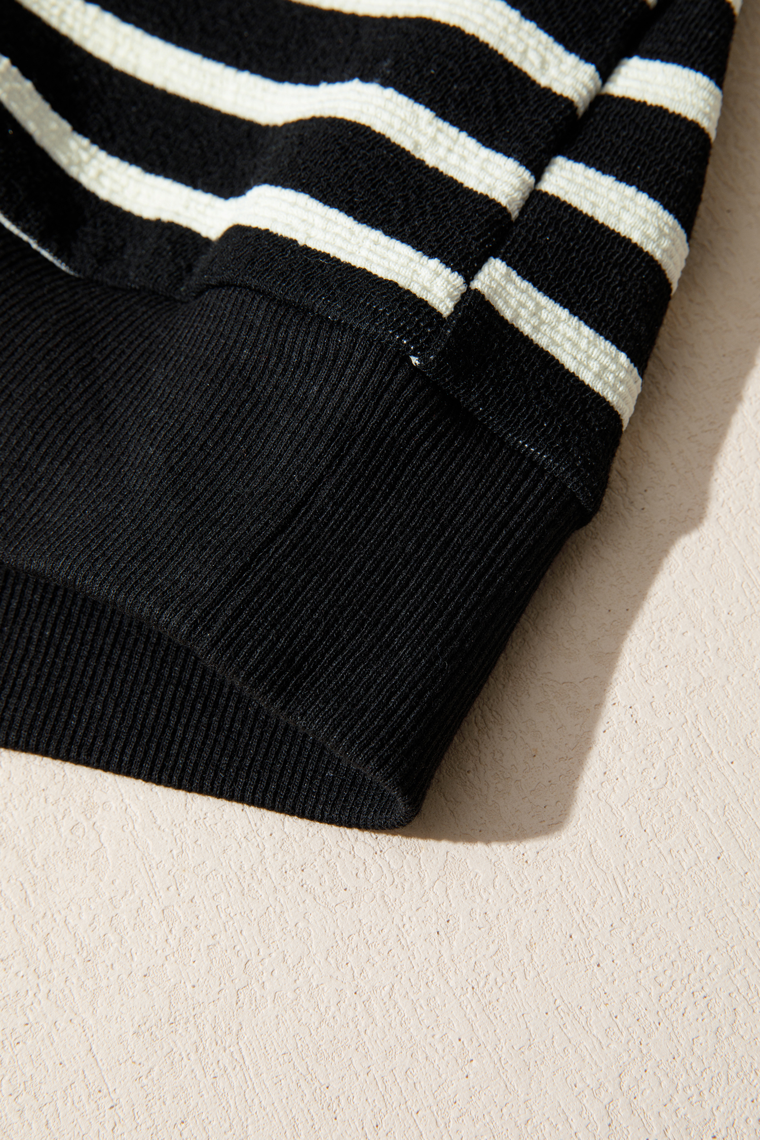 White Stripe Contrast MERRY Letter Christmas Print Drop Shoulder Sweatshirt - loveforevers