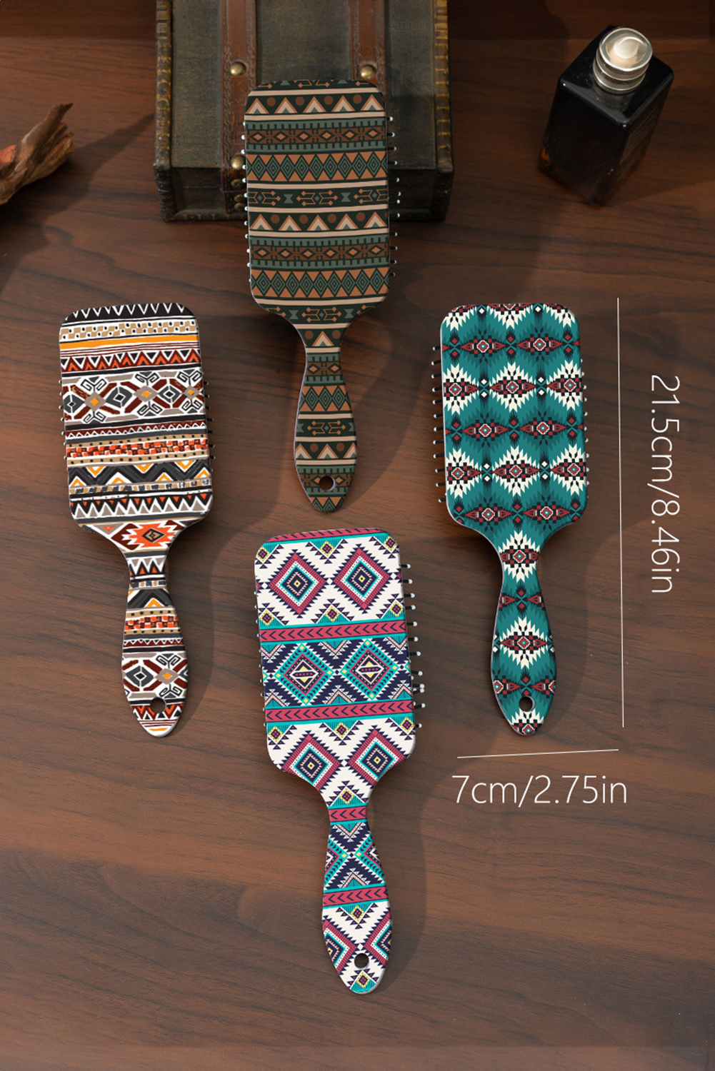 Elmwood Western Geometric Pattern Anti-Static Air Cushion Comb - loveforevers