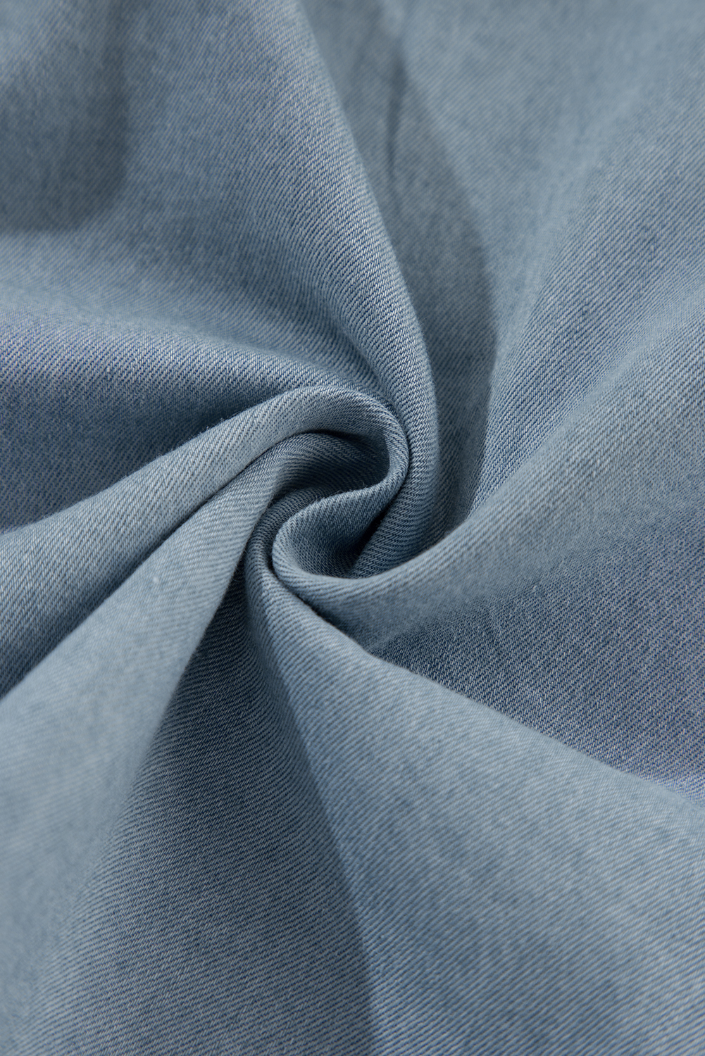 Dusk Blue Turn-down Collar Chambray Shirt - loveforevers