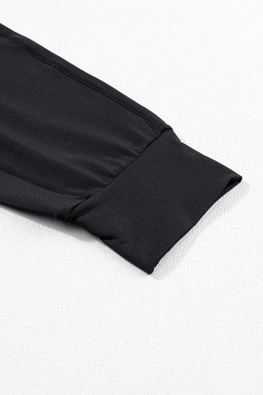 Black Exposed Seam High Waist Pocketed Joggers - loveforevers