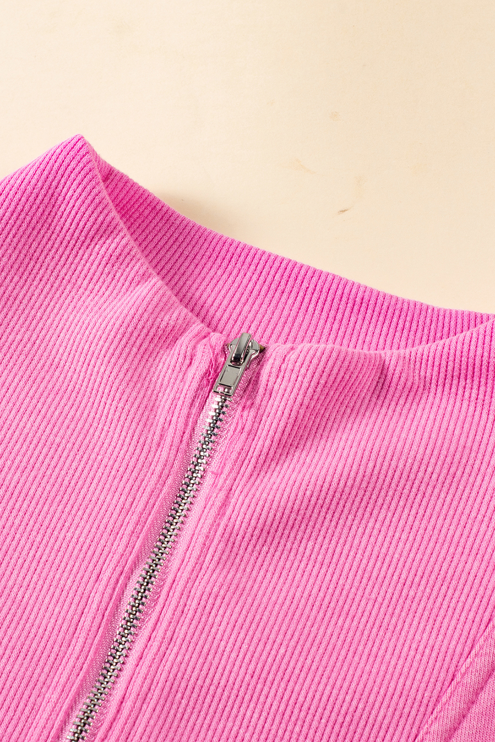 Bonbon Quarter Zip Pocketed Cap Sleeve Sweatshirt Dress - loveforevers