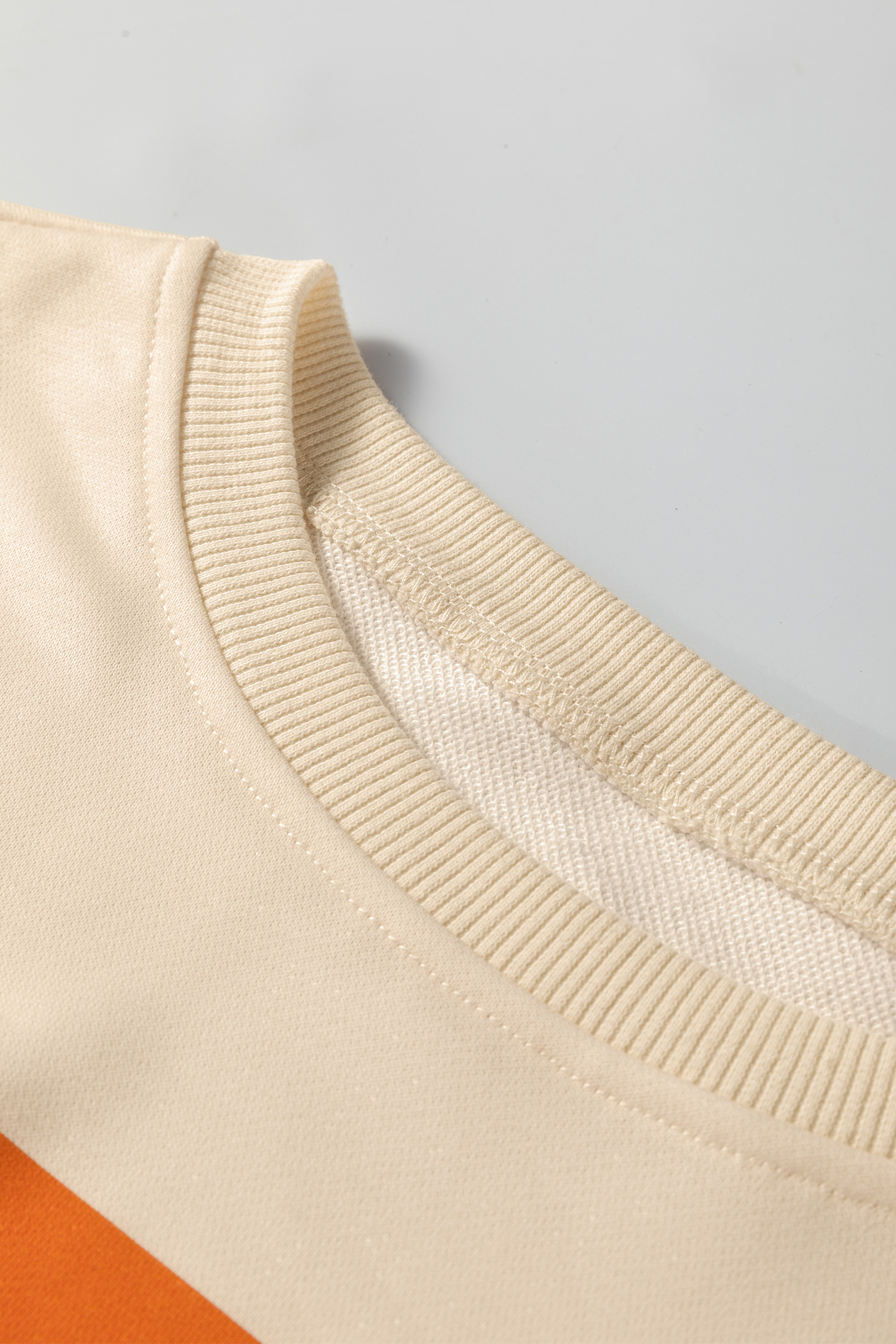 Beige Stripe Puff Sleeve Casual Pullover Sweatshirt - loveforevers