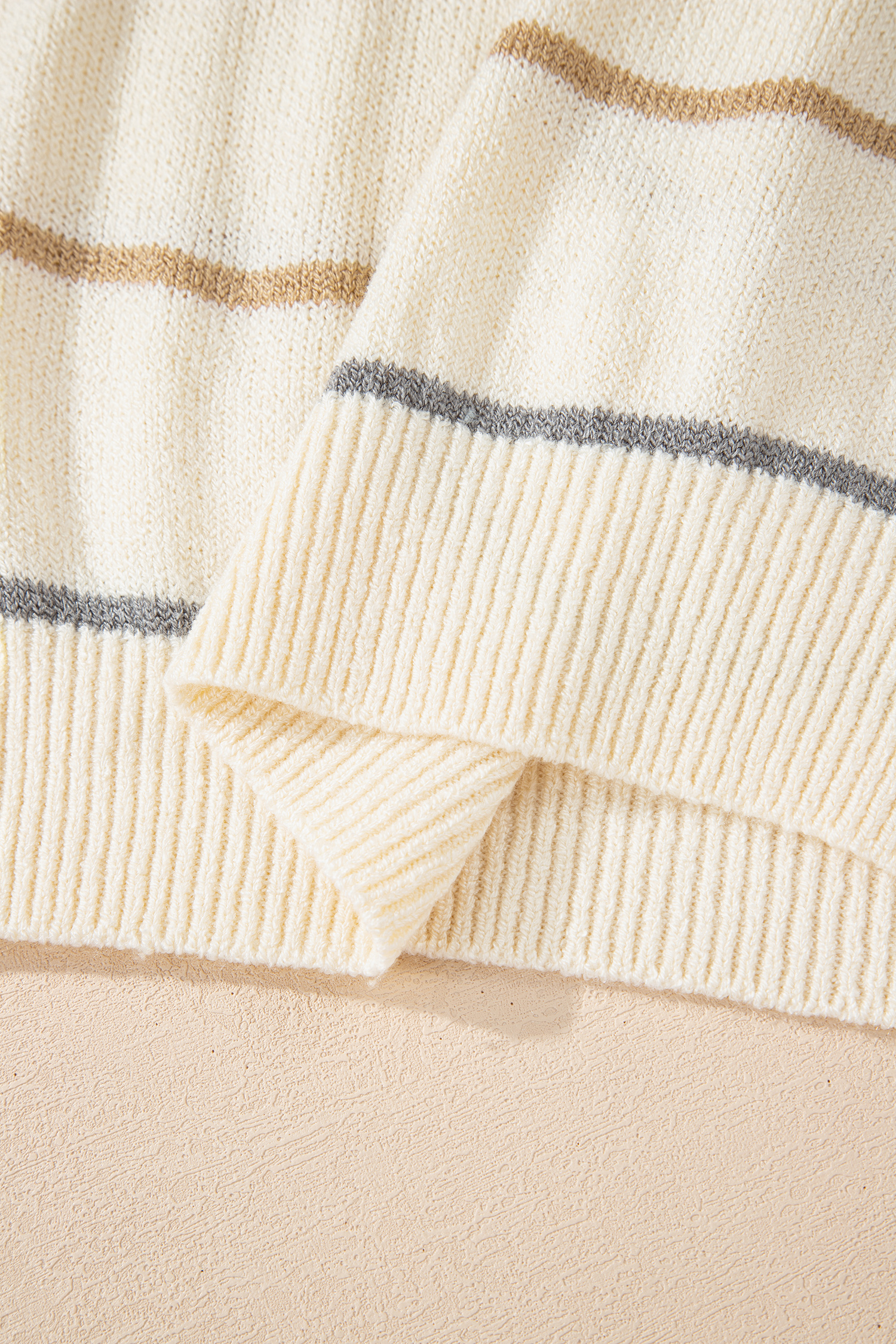 Multicolour Striped Buttoned Front V Neck Drop Shoulder Cardigan Sweater - loveforevers