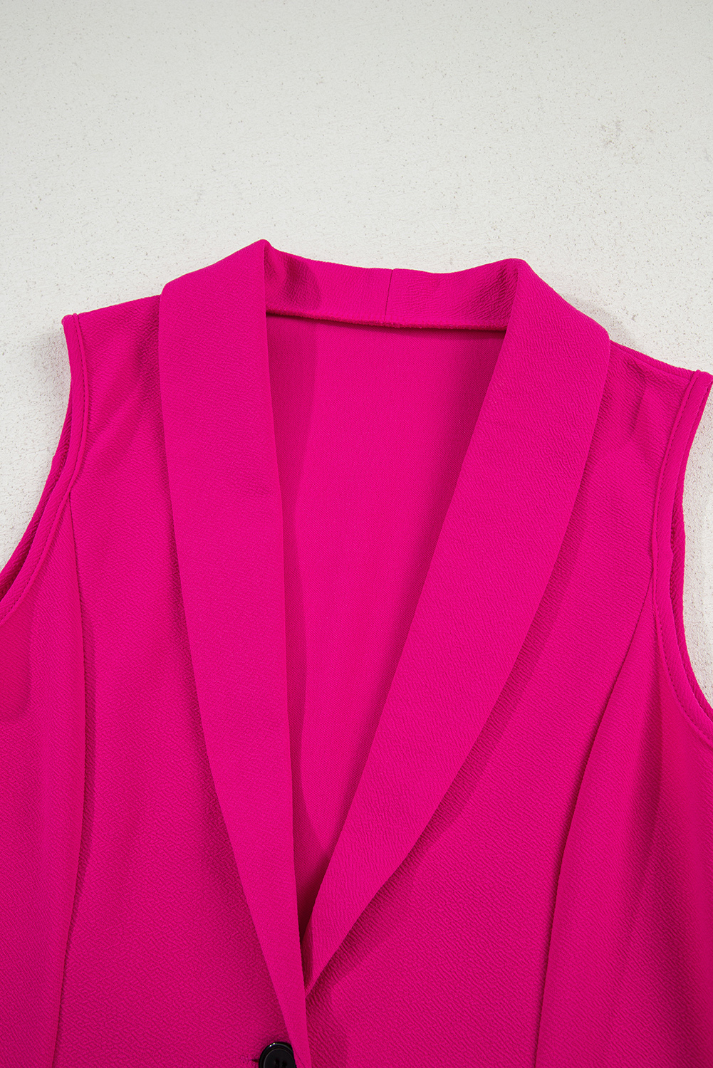 Rose Red Single Button Lapel Collar Vest Blazer - loveforevers