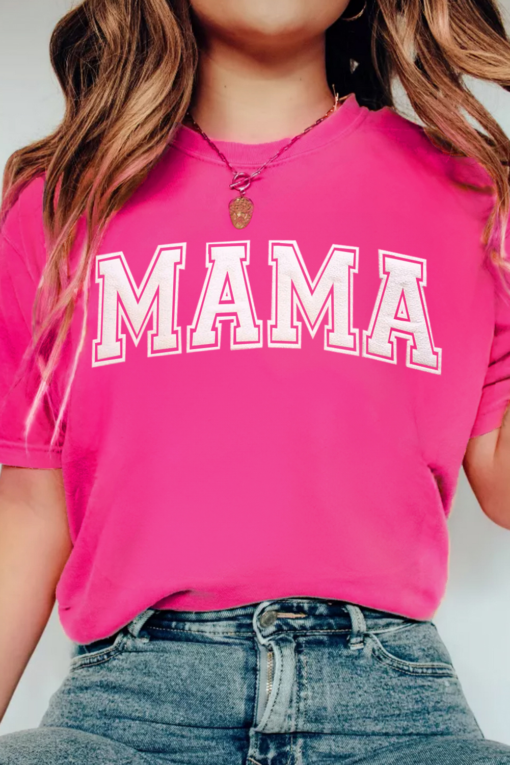 Rose Red MAMA Graphic Crew Neck Tee - loveforevers
