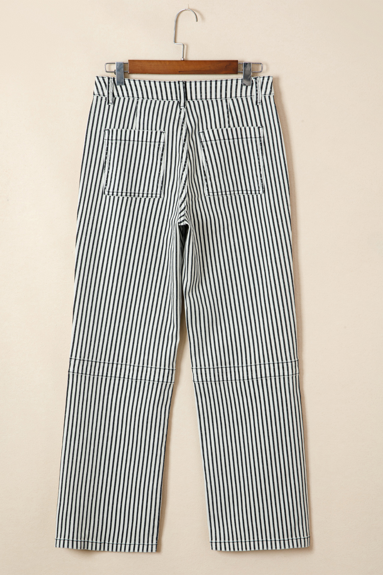 Black Stripe Patch Pocket High Waist Shift Denim Jeans - loveforevers