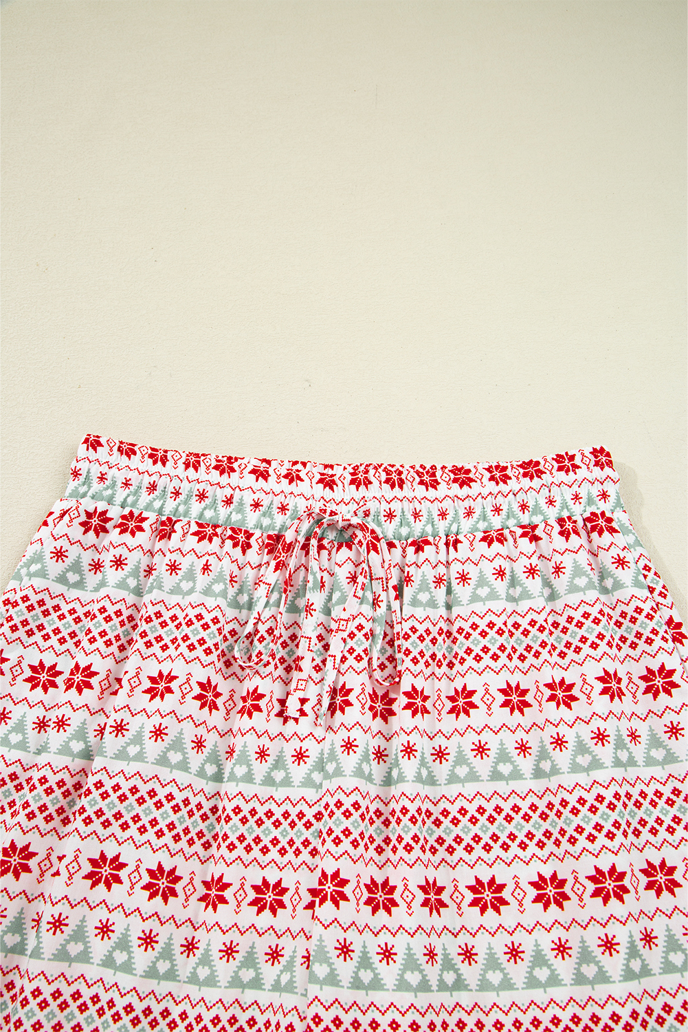 White Christmas Pattern Print Shirt Style Long 2pcs Pajama Set - loveforevers