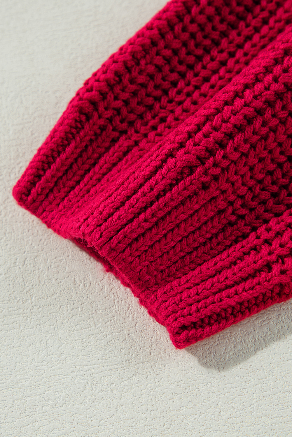 Racing Red Off-the-shoulder Knit Sweater - loveforevers