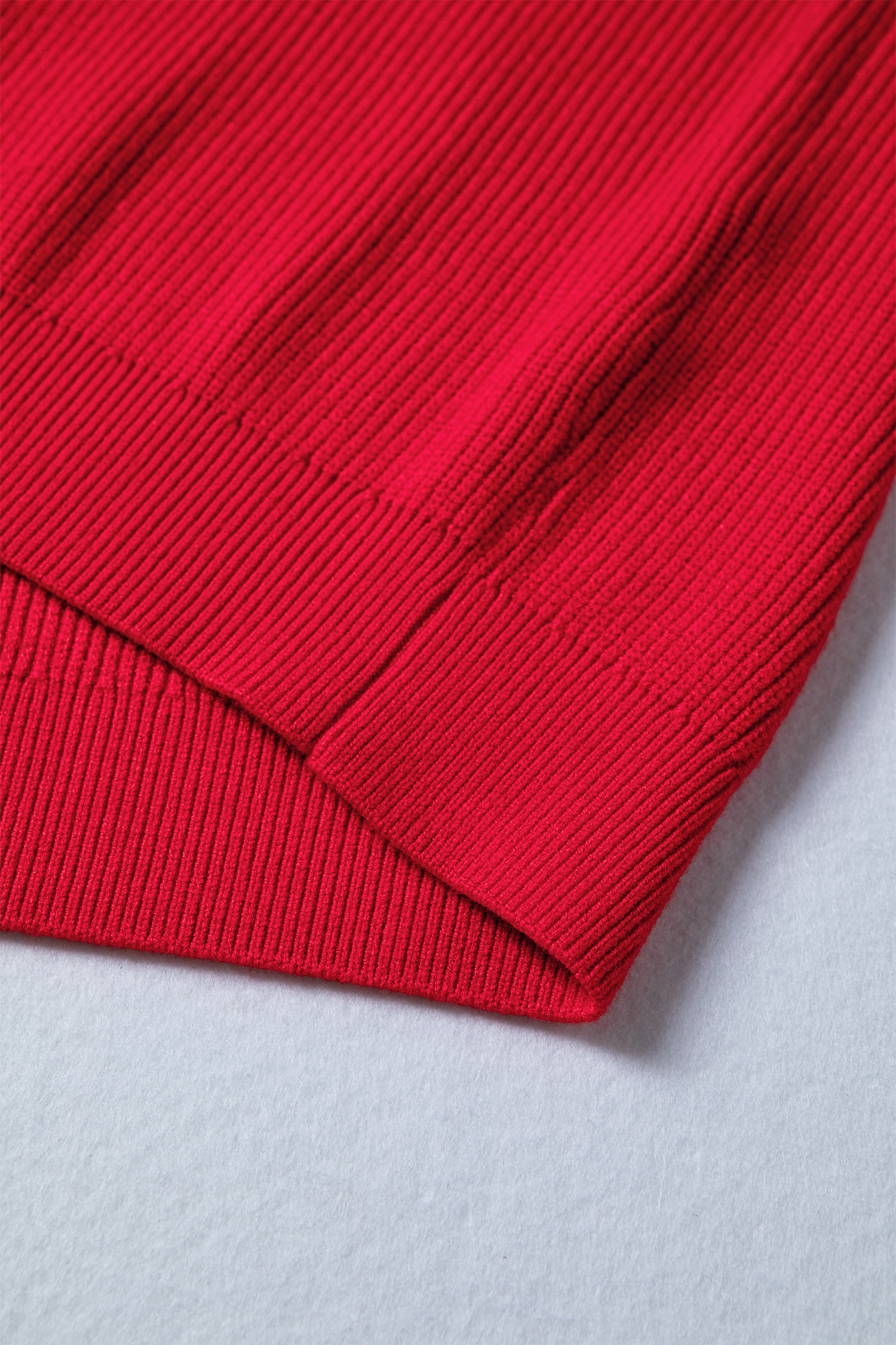 Fiery Red Bow Embroidered Graphic Ribbed Sweater Top - loveforevers